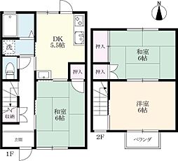 コーポ茶茶 1階3Kの間取り