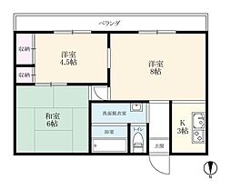 コーポ山崎F 3Kの間取図画像