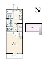N・Quattro武雄 1階1DKの間取り