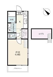 N・Quattro武雄 1階1DKの間取り