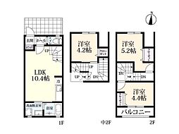 ロワイヤルアイランド長神田II 1階3LDKの間取り