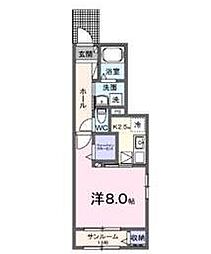 ヒカルサ伊万里フロント 1階1Kの間取り