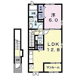 チェリーレーン 1LDKの間取図画像