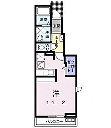 サンフォレスト川良 ワンルームの間取図画像