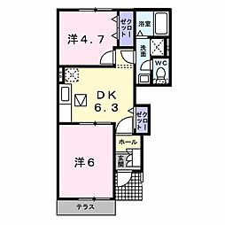 サニーメゾンSTB 2DKの間取図画像