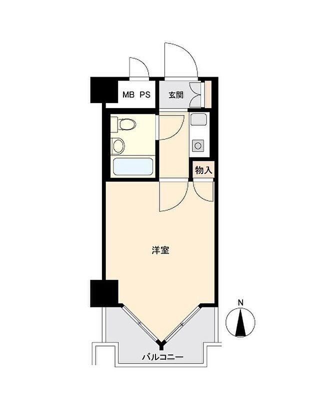 ライオンズマンション京都三条第2(1K) 4階の間取り