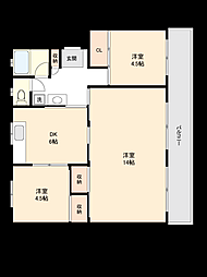 ひよどり台5団地28号棟 3DKの間取り
