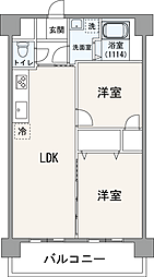 新成増ハイツ 2LDKの間取図画像