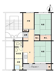 ファミール青葉台2 3Kの間取図画像