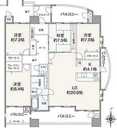 ドゥグラン永昌東 4LDKの間取図画像