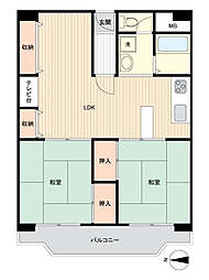 ろうきん立花コーポ住戸A棟 2LDKの間取図画像