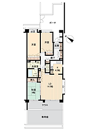 クリオ市ヶ尾弐番館ガーデンヒルAコート 3LDKの間取図画像