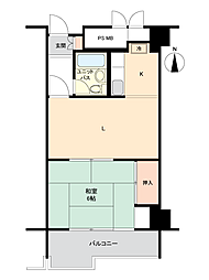藤塚コーポラス 1LDKの間取図画像