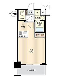 プレサンス心斎橋モデルノ 1Kの間取図画像