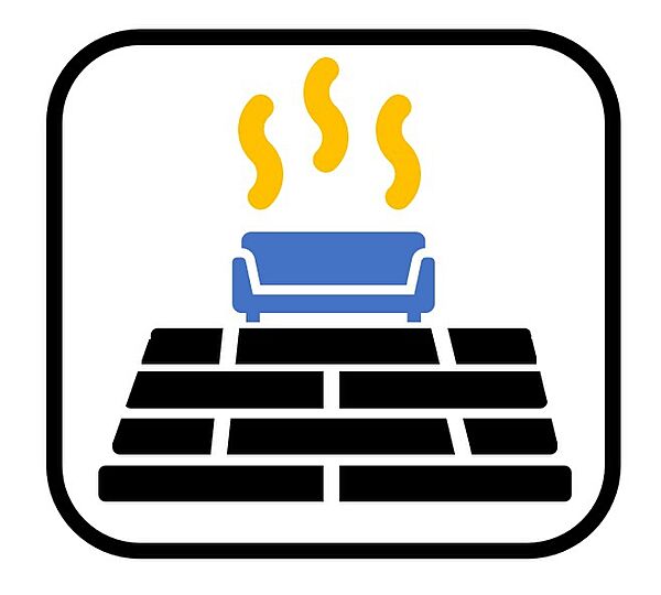 床暖房　足元から部屋全体をムラなく暖めます。足元から暖まるので冷え性の方にオススメです。ほこりが舞いにくいため、室内の空気も綺麗な状態に保て小さなお子さま、喘息やアトピーの方がいるご家庭でも安心です。