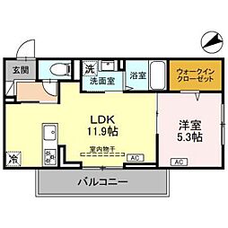 フェリーチェ　ＭＡＥＢＡＳＨＩ 1階1LDKの間取り