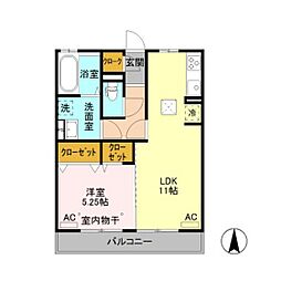 コージーネスト 1階1LDKの間取り