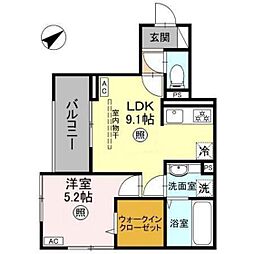 Ｌａ　Ｍａｉｓｏｎ　本町 301 3階1LDKの間取り