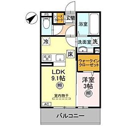 Ｌａ　Ｍａｉｓｏｎ　本町 103 1階1LDKの間取り