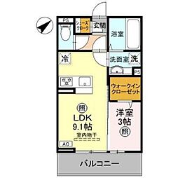 Ｌａ　Ｍａｉｓｏｎ　本町 303 3階1LDKの間取り