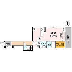 Ｌａ　Ｍａｉｓｏｎ　表町 1階ワンルームの間取り