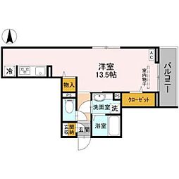 ｌａ　ｃｈａｎｃｅ 3階ワンルームの間取り
