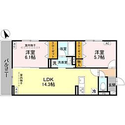 Ｄ−ＲＯＯＭ古市町 2階