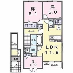 グランルッソ 2LDKの間取図画像