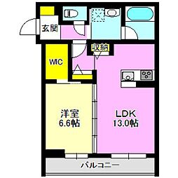 シャーメゾン表町 1LDKの間取図画像