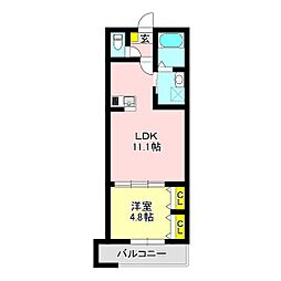 KLEIS前橋本町 1LDKの間取図画像