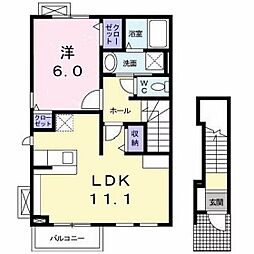 カーサ・フェリーチェ2 1LDKの間取図画像