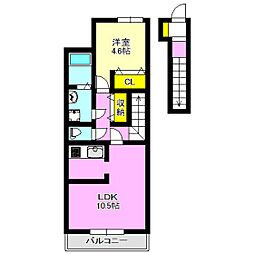 エンタープライズガーデン 1LDKの間取図画像