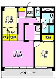 メゾン・ドゥ・フォレ 2LDKの間取図画像