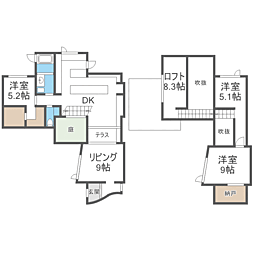 青葉町２丁目　戸建 1階3LDKの間取り