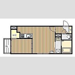 スパークル豊平 1階1LDKの間取り