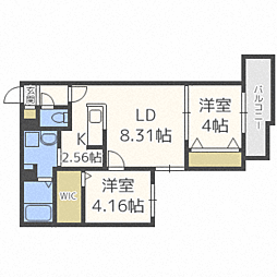ボアソルテ 2SLKの間取図画像