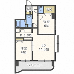円山ガーデンヒルズ 2LDKの間取図画像