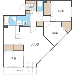 リーフウィング 3LDKの間取図画像