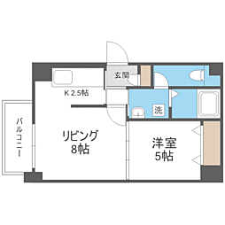 アプフェル美園 1LDKの間取図画像