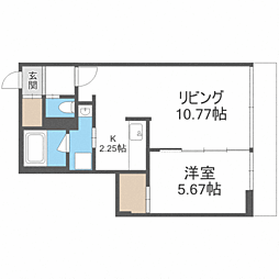 ピオネロ琴似 1LDKの間取図画像