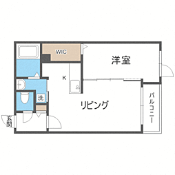 ビッグレジデンス中島公園 1LDKの間取図画像