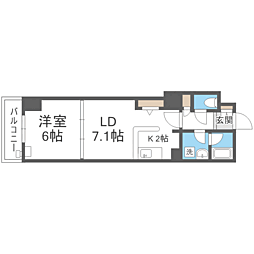ビッグパレス南6条 1LDKの間取図画像