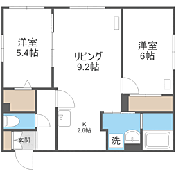 札幌市中央区北三条東7丁目マンション 2LDKの間取図画像
