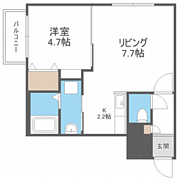 バルボーニN17 1LDKの間取図画像
