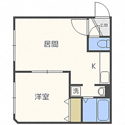 さくらハイツ 1LDKの間取図画像