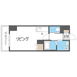 アルファスクエア北15条 1Kの間取図画像