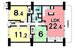 スペクトル江南 3LDKの間取図画像