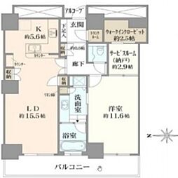 WComfortTowersWEST 1SLDKの間取図画像