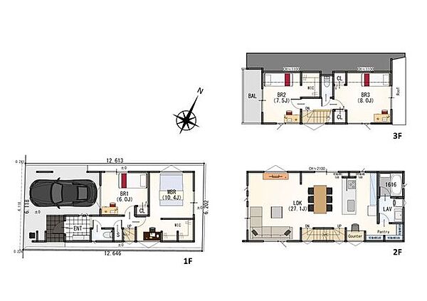 【参考プラン間取り図】建物価格：3510万円(税込)・建物面積：141.77平米