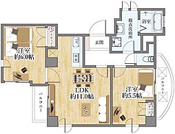 ドルフ板橋 2LDKの間取図画像
